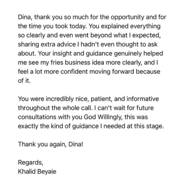 Client testimonial screenshot 2