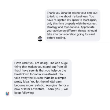 Client testimonial screenshot 4